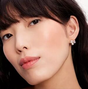 Kate Spade Victoria Cluster Studs Clear Gold Pearl Earrings New In Box NWT